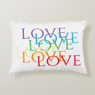 COJÍN DECORATIVO ALMOHADÓN DE ACENTO DE AMOR ARCOÍRIS