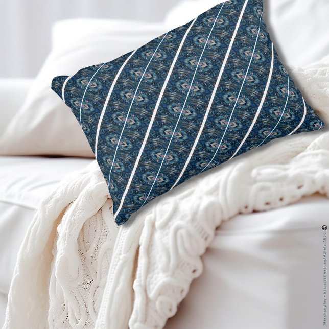 Cojín Decorativo Almohadón de acento de franja azul de Poet Adiela  (Blue Stripe Accent Pillow by Poet Adiela Akoo. Love it? Get it! Browse my store for more great finds)