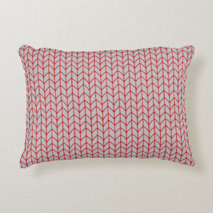 COJÍN DECORATIVO ALMOHADÓN DE ACENTO DE PUNTO ROJO GRIS