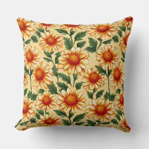 Cojín Decorativo Almohadón de acento moderno alegre con flores amar