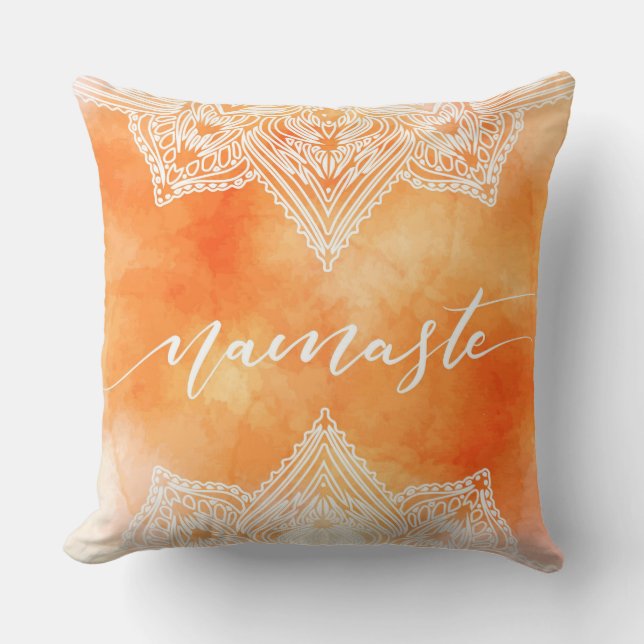 Cojín Decorativo Almohadón de acento naranja blanco (Anverso)