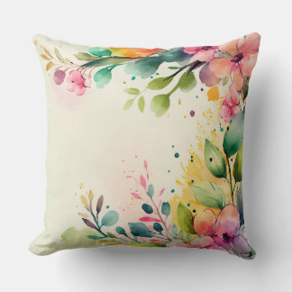 Cojín Decorativo Almohadón de Acuarela Floral