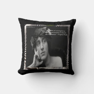 Cojín Decorativo Almohadón de Algodón con Cita de Virginia Woolf so