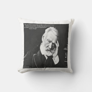 Cojín Decorativo Almohadón de Algodón con la Cita de Victor Hugo y