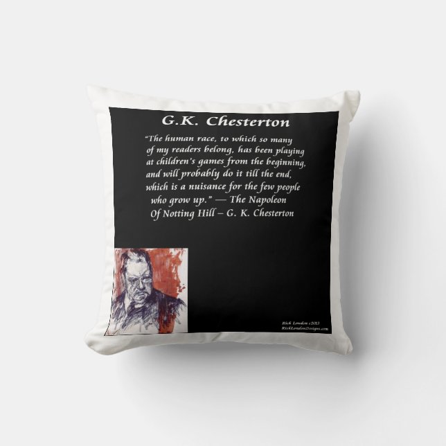 Cojín Decorativo Almohadón de Algodón GK Chesterton (Anverso)