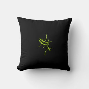 Cojín Decorativo Almohadón de Arte Abstracto Minimalista Verde Negr