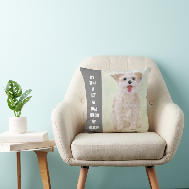 Cojín Decorativo Almohadón de Casa Dulce Morkie (Silla)