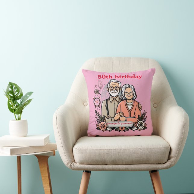 Cojín Decorativo Almohadón de Celebración de 50 Años – Juntos para  (Silla)