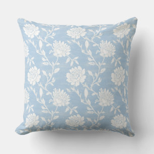 Cojín Decorativo Almohadón de Chinoiserie Azul Claro