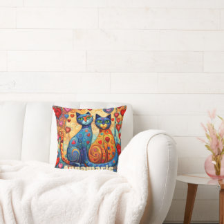 Cojín Decorativo Almohadón de Cobija de Parche con Gato Caprichoso
