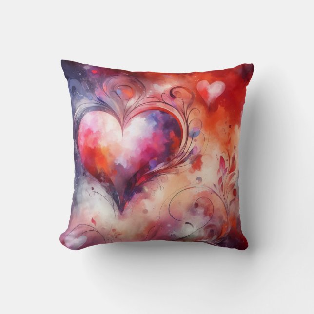 Cojín Decorativo Almohadón de corazones abstractos (Anverso)