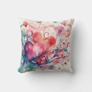Cojín Decorativo Almohadón de corazones abstractos