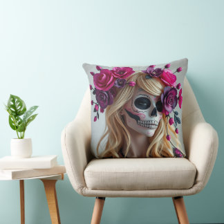 Cojín Decorativo Almohadón de cráneo de azúcar