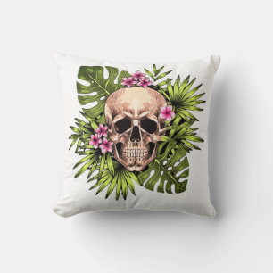 Cojín Decorativo Almohadón de Esqueleto Tropical