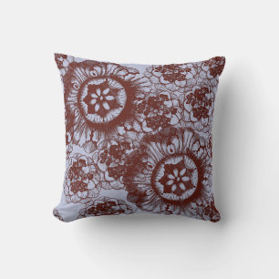 Cojín Decorativo Almohadón de Flor Gris y Marrón