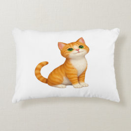 Cojín Decorativo Almohadón de Gato Naranja Adorable