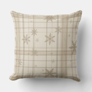 Cojín Decorativo Almohadón de Gingham de Copo de Nieve Suave