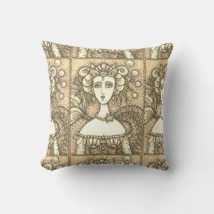 Cojín Decorativo ALMOHADÓN DE LA SIRENA DE NEPTUNO GÓTICO Sepia