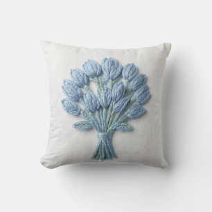 Cojín Decorativo Almohadón de Labor Azul Delft Floral