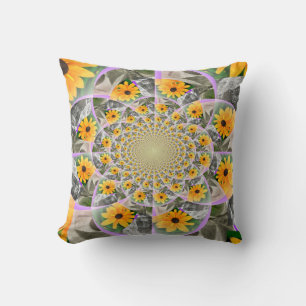 Cojín Decorativo Almohadón de lanzamiento de mandala de girasol