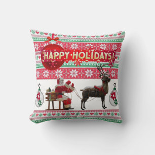 Cojín Decorativo Almohadón de Navidad, Felices Fiestas