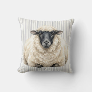 Cojín Decorativo Almohadón de Ovejas de Granja Animal retratado con