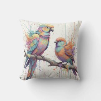Cojín Decorativo Almohadón de pájaros pastel