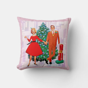 COJÍN DECORATIVO ALMOHADÓN DE PAREJA DE NAVIDAD RETRO AÑOS 50
