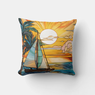 Cojín Decorativo Almohadón de paseo en velero al atardecer