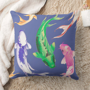 Cojín Decorativo almohadón de peces koi coloridos