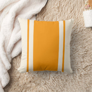 Cojín Decorativo Almohadón de raya costera – Naranja y crema