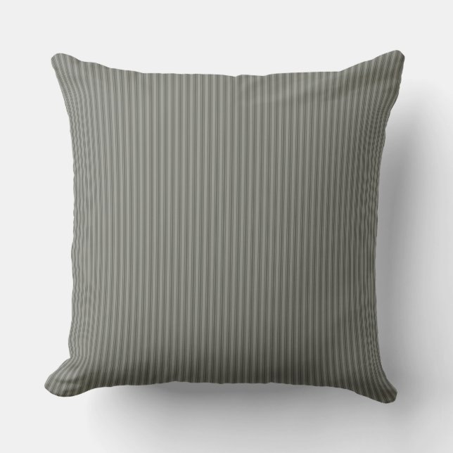 Cojín Decorativo Almohadón de raya de ticking gris (Anverso)