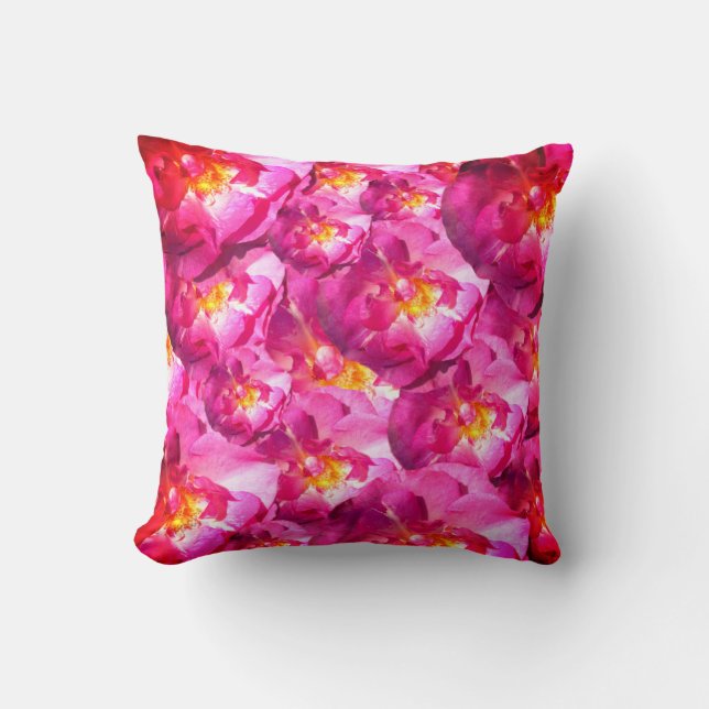 Cojín Decorativo Almohadón de rosas rosadas (Anverso)
