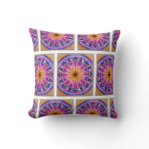 Almohadón de sofá inspirado en boho colorido
