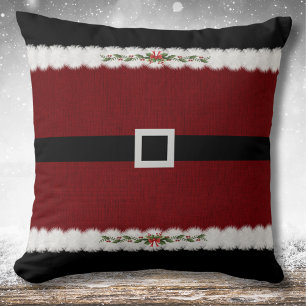 Cojín Decorativo Almohadón de Terciopelo Rojo para Traje de Santa C