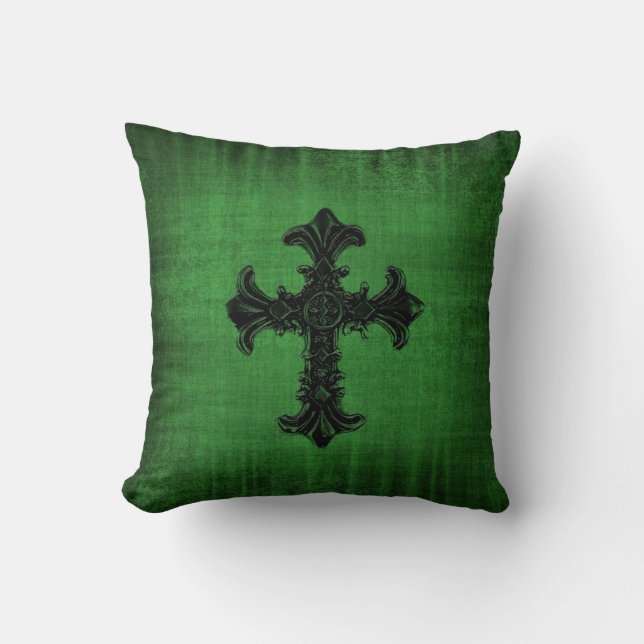 Cojín Decorativo Almohadón de terciopelo verde (Anverso)