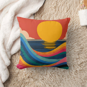 Cojín Decorativo Almohadón de Tirar Bauhaus Abstracto de Olas del O