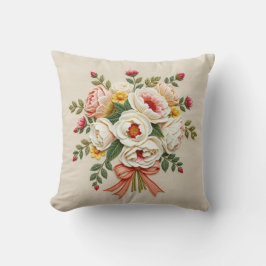 Cojín Decorativo Almohadón de Tirar Bouquet del Jardín de Rosas Chi