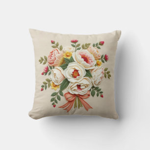 Cojín Decorativo Almohadón de Tirar Bouquet del Jardín de Rosas Chi