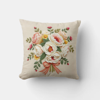 Cojín Decorativo Almohadón de Tirar Bouquet del Jardín de Rosas Chi