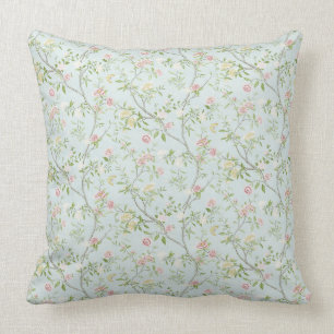 Cojín Decorativo Almohadón de Tirar de Floral Suave con Fondo Verde