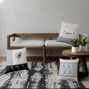 Cojín Decorativo Almohadón de Tirar Floral Rústico Tonos Terrestres