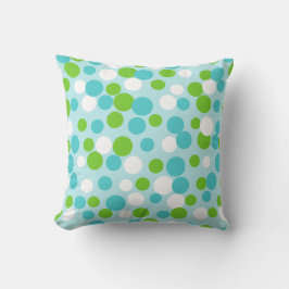 Cojín Decorativo Almohadón de verano Retro Lime Aqua Dots