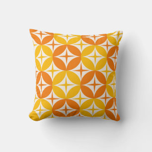 Cojín Decorativo Almohadón decorativo de círculos retro naranja y a