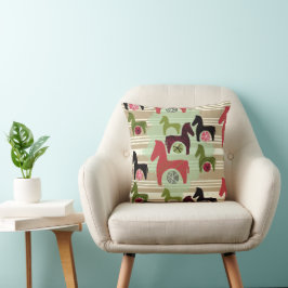 Cojín Decorativo Almohadón doble con rayas terrosas y pony