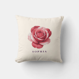 Cojín Decorativo Almohadón Elegante de Rosas Rojas Personalizadas