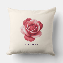 Cojín Decorativo Almohadón Elegante de Rosas Rojas Personalizadas