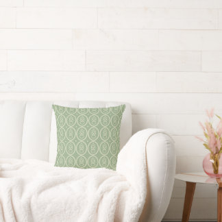 Cojín Decorativo Almohadón estampado verde salvia y ecru