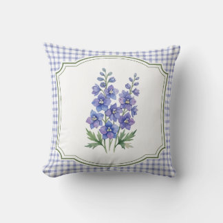 Cojín Decorativo Almohadón Floral Azul Campo