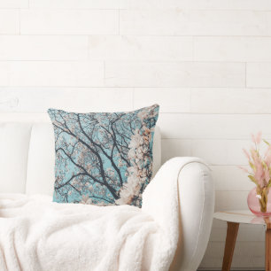 Cojín Decorativo Almohadón floral de flor de magnolia